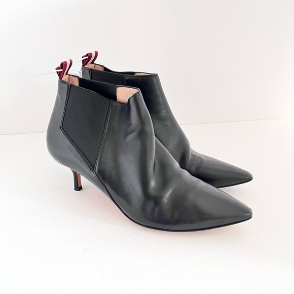 BALLY SWITZERLAND ALANNA 55 BLACK CALF LEATHER ANKLE BOOTIES SZ 39 - Picture 2 of 16